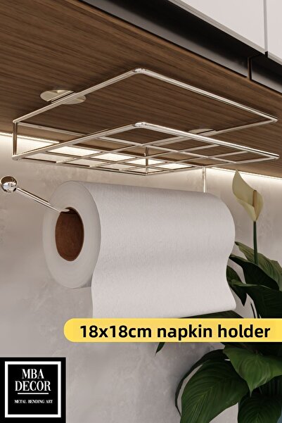 mba decor metal bending art Design ergonomic, argintiu, fără asamblare, instalare ușoară - Suport pentru șervețele și suport pentru prosoape de hârtie Veselă de bucătărie modernă