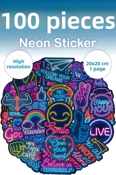 Grafikup Set de autocolante cu neon de peste 100 de bucăți - Autocolant motiv...