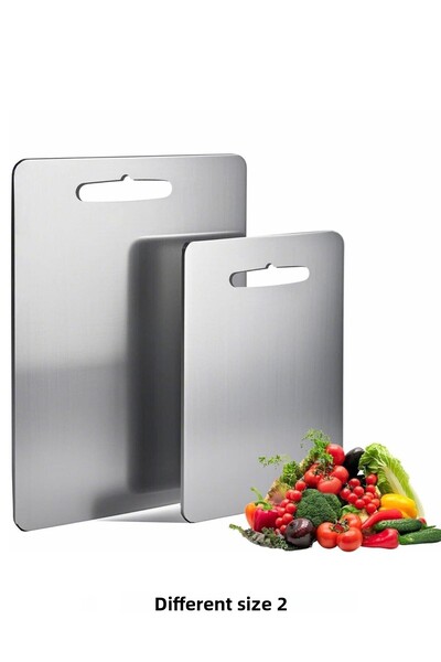 takasat Double Size Stainless Steel Cutting Board Set of 2 (24X34Cm - 15X25Cm)