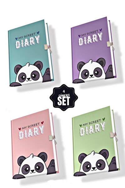 Bambus Home Caiet de amintiri în culori pastelate Jurnal cu blocare Seria Pandastic