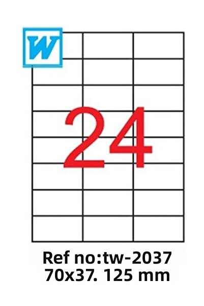 BK TW-2037 Size 70 X 37.125 Mm Laser Sticker 24 Labels in A4 Sheet