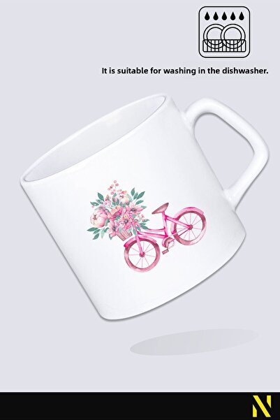 nilizma Floral Bicycle Patterned Mug