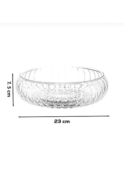 YzHome Large Size Glass Salad Fruit Pasta Presentation Bowl Transparent Bowl 24 cm