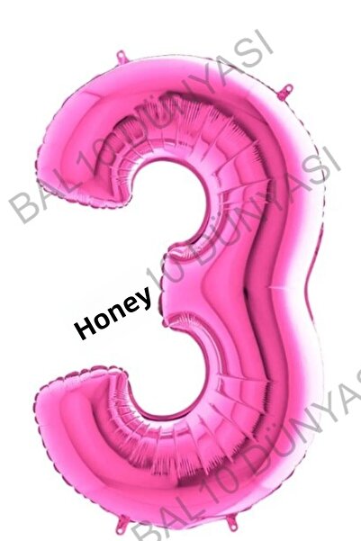 BAL10 DÜNYASI بالون رقم فويل وردي فوشيا 100 سم 3