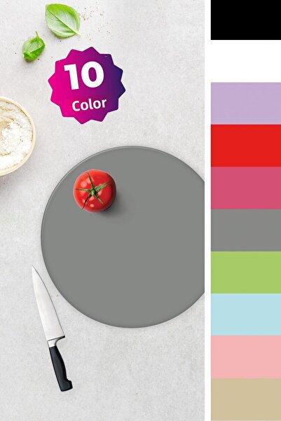 Decorita Solid Color - Gray |   Glass Cutting Board - Glass Cutting Board |   Diameter 32cm