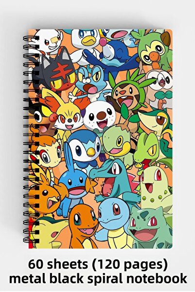 Anime Marketi Pokemon Design A5 Spiral Hard Cover Notebook 120 Sheets