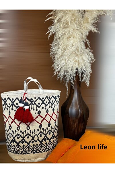 LEON LİFE Coș de rufe cu model Kilim autentic, geantă de mână, geantă de plaj...