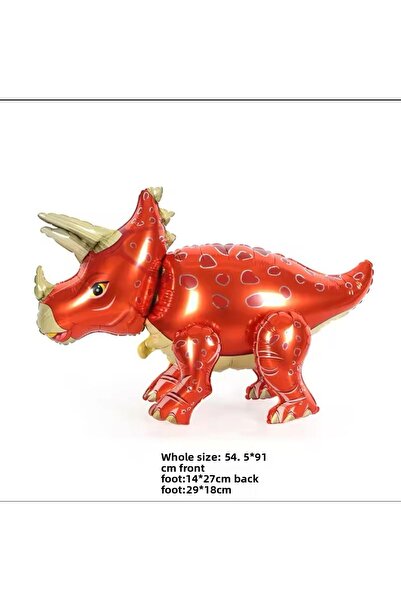 QUEEN AKSESUAR 4D العملاق الأحمر Triceratops ديناصور Airwalker احباط بالون - ...