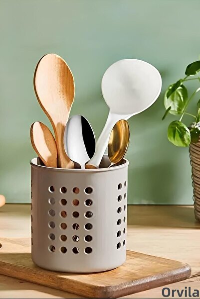 Orvila Suport pentru tacâmuri - Suport pentru tacâmuri perforat pe blat - Organizator pentru uscător de tacâmuri - linguriță - cuțit