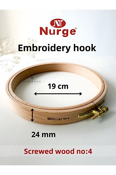 Hobianna بكرة خشبية Nurge مع برغي رقم: 4 (القطر: 19 سم، ارتفاع 24 مم)