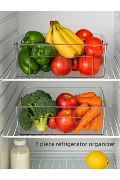 Jet's Home 2-Piece Refrigerator Organizer Storage Organizer Bpa Free Organizer Shockproof 29X20X9 cm