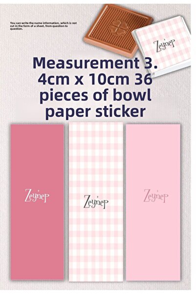 43 cici süsler organizasyon Ετικέτα σοκολάτας Pink Baby Girl Full Wrap 36 τεμ...