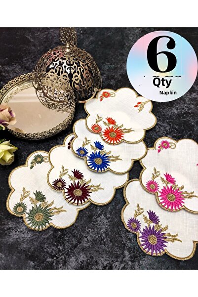 Çt Çeyizci Tekstil 6 bucăți de șervețele de prezentare de culoare cafea - Coc...