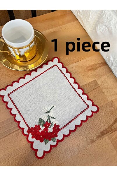 Nakışkonsept قطعة واحدة من منديل الكوكتيل المطرز بنمط فرع الربيع