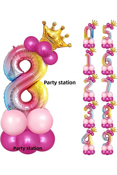 Parti Station مجموعة بالونات الترحيب بعيد الميلاد لمدة 8 سنوات مع بالونات أرق...