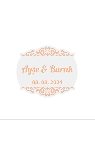 Reysa Tasarım Gray Patterned Henna Engagement Wedding 3X3 cm Private Label / ...