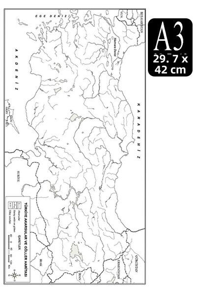 Artlantis Türkiye Rivers and Lakes Map A3 10 Pieces 29.7X42 cm Türkiye River ...