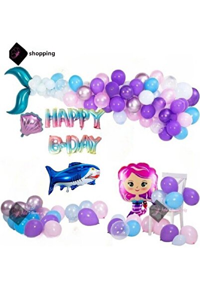 Laviyosa Σετ διακοσμητικών ειδών για πάρτι γενεθλίων με θέμα την Γοργόνα και ...