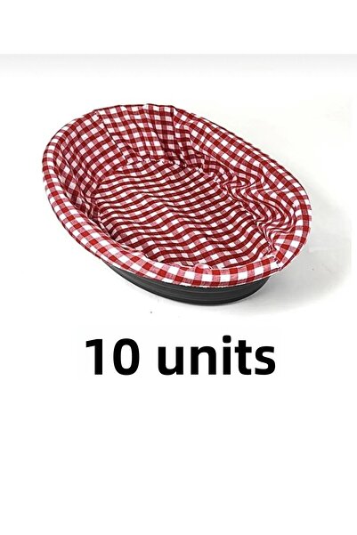 Hesna Natural 10 Pieces Cloth Bread Basket Ideal for Use in Cafes, Hotels, Diners, Restaurants