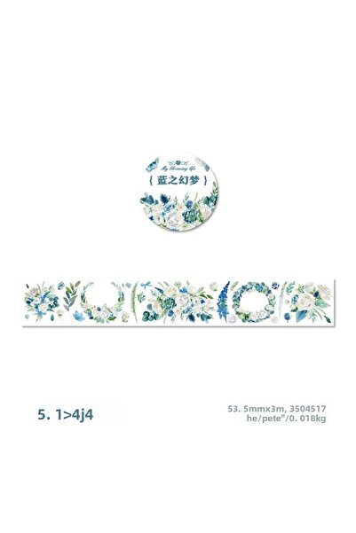 İthal H8-3m bandă washi cu flori - Număr: 5