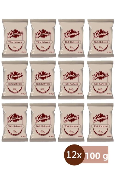 Günbak قهوة تركية 100 جرام × 12 قطعة