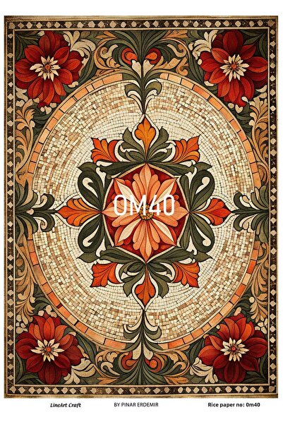 LİNEART OM40 نموذج ديكوباج نحاسي - 30*42 سم سلسلة فسيفساء شرقية