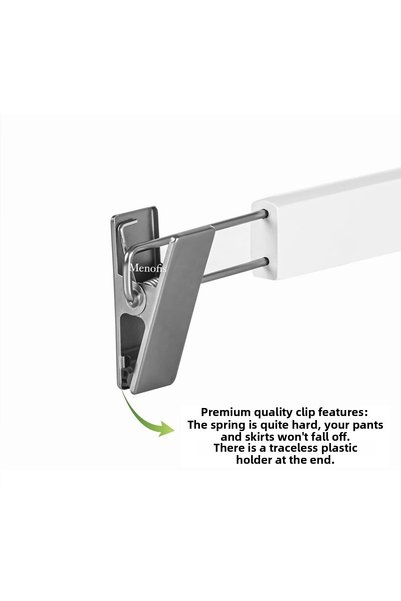 askı sarayı White Wooden Look Trouser and Skirt Hanger Special American Hook 12 Pieces