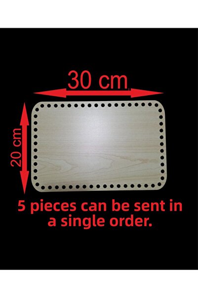 ASUDE HEDİYELİK Lemn crem 30x20 cm 5 buc Tavă din bambus Placă de tricotat Su...