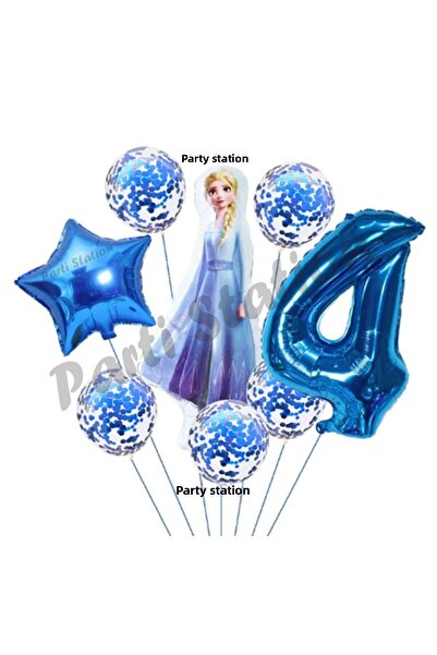 Parti Station مجموعة بالونات عيد ميلاد فروزن فروزن إلسا لعمر 4 سنوات، مجموعة ...