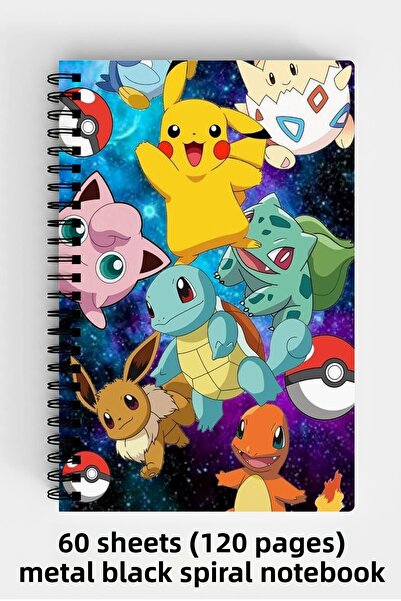 Anime Marketi Pokemon Design A5 Spiral Hard Cover Notebook 120 Sheets