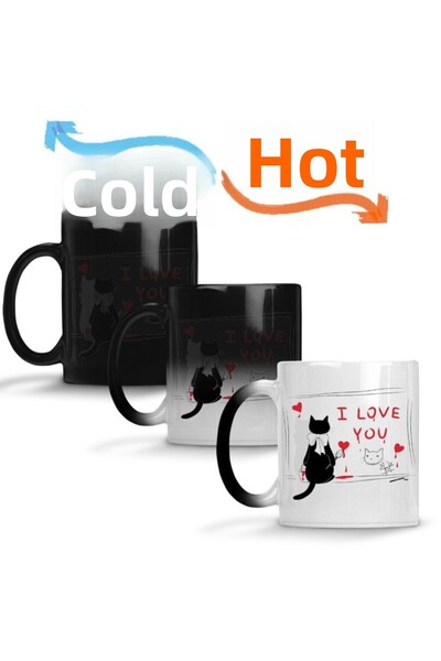 Baskı Dükkanı كوب كات لوف السحري من البورسلين