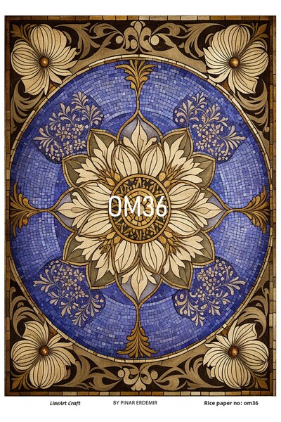 LİNEART OM36 موديل فسيفساء شرقية - 30*42 سم ديكوباج نحاسي