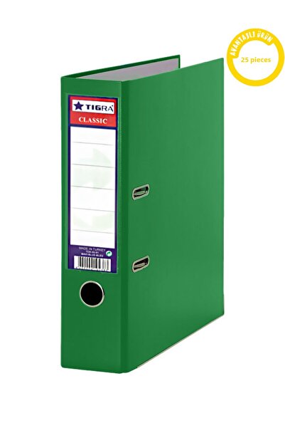 Tigra ملف بلاستيكي كلاسيكي كبير الحجم، صندوق مكون من 25 قطعة، ملف مكتبي أخضر