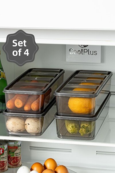 Vienev Frigider Bella cu 4 piese de 1,65 Lt - Container de depozitare organizator