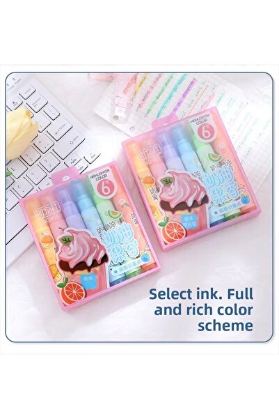 EyER Shoping 6 قطع من أقلام الباستيل المعطرة بالفواكه اللطيفة للمدرسة والمكتب