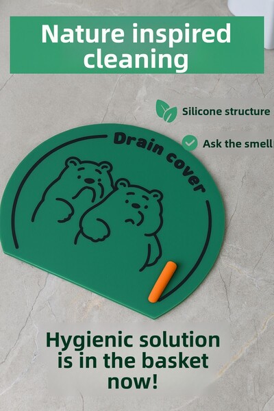 UGA İthalat Solution to Bad Odor and Clogging Problem – Set of 4 Green Silicone Drain Strainers