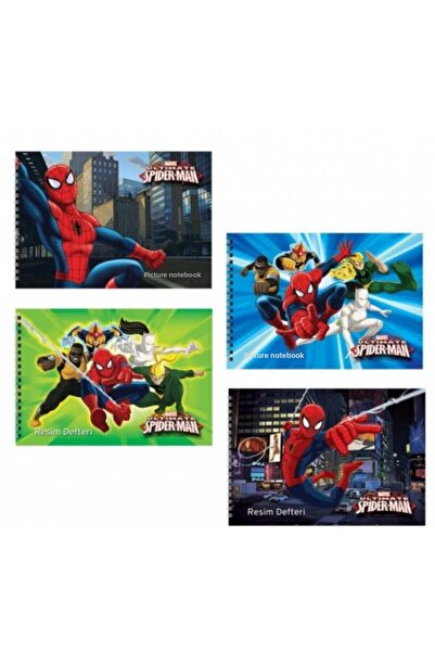 KESKİN COLOR Spiderman 15 Sheets Spiral Picture Notebook 25x35 Cm 5 Pieces