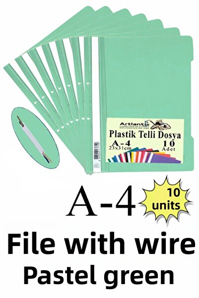 Artlantis Wire File Plastic A4 10 pcs 1 Pack Compatible with Bag Files Econom...