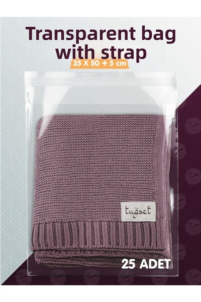 t tuğset etiket Лъскава торбичка с желатинова лента - 25 броя, 35*50+5 см, подаръчна опаковка - T1064