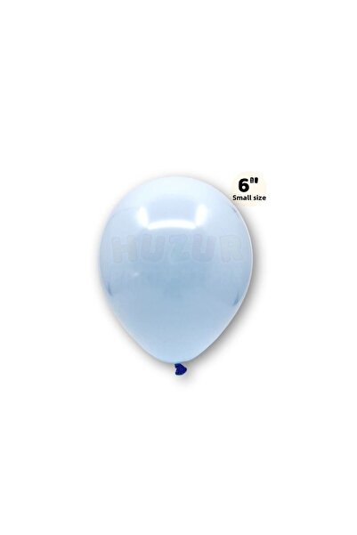 Huzur Party Store Small Mini Size Blue Color Macaron Balloon 50 Pieces 6 Inch 15 Cm Party Balloon Soft Color Birthday Decoration