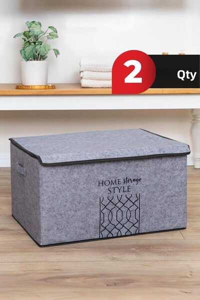 ALAS Mega Plus Grey Felt Box με Καπάκι - 57x41x31 CM, 2 ΤΕΜ.
