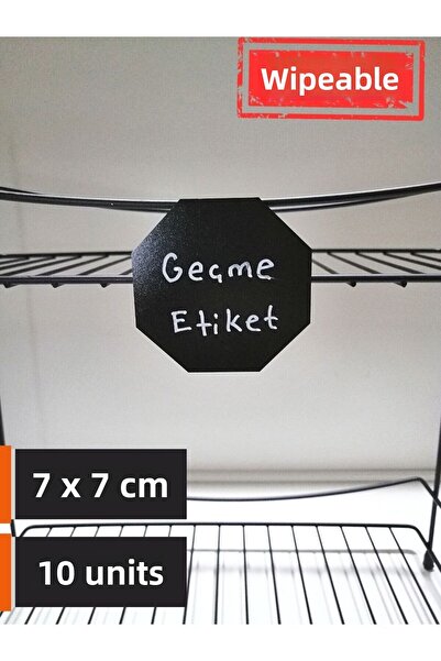 Şeffaf Etiket 10 bucăți etichetă neagră ștergabilă (7X7 CM) care se poate fixa pe sticlă și atașa tablă agățată 10 mm etichetă cu fixare