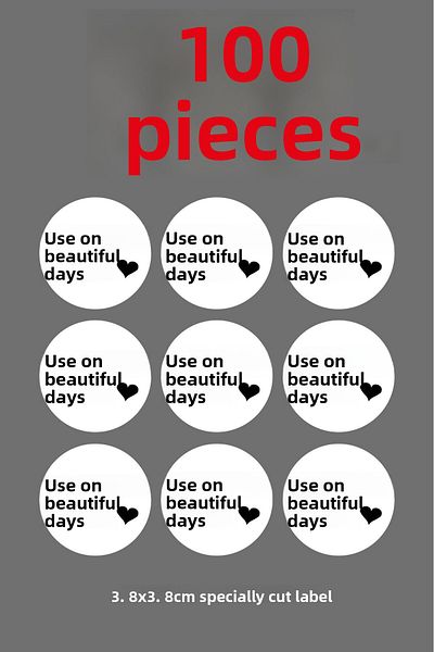 cabuk baskı Round Cut Sticker Bird - White (3,8X3,8Cm)