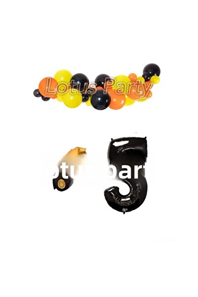 LOTUS PARTY 5 Years Construction Themed Balloon Chain Set (Truck Car Foil Bla...