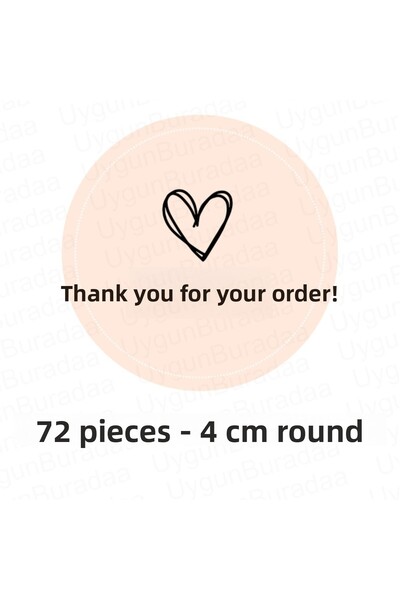 Atölye7Tasarım 72 Pieces 4 cm Pink Black Explanatory Heart Valentine's Day St...