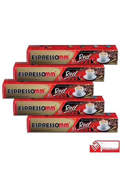 ESPRESSOMM كبسولة قهوة نسبرسو باللون الأحمر - متوافقة (50 قطعة)