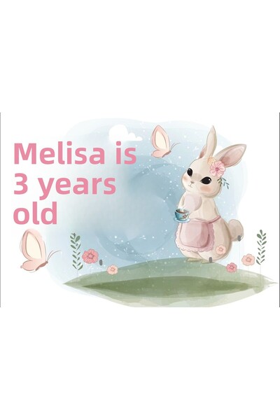 Reysa Tasarım لافتة عيد ميلاد على شكل أرنب مقاس 100×150 سم