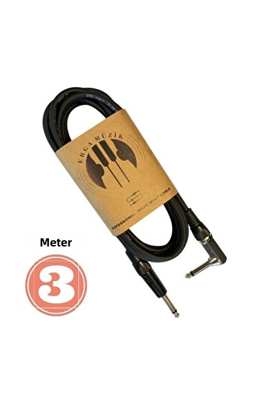 Erga Müzik Cablu jack pentru chitară 3M Flat-L pentru bas electro-acustic Leg...