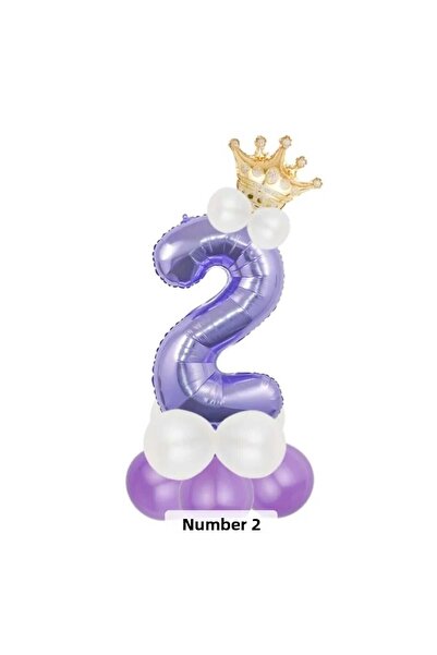 DÜVENCİ TİCARET Лилав фолиев балон с кралска корона