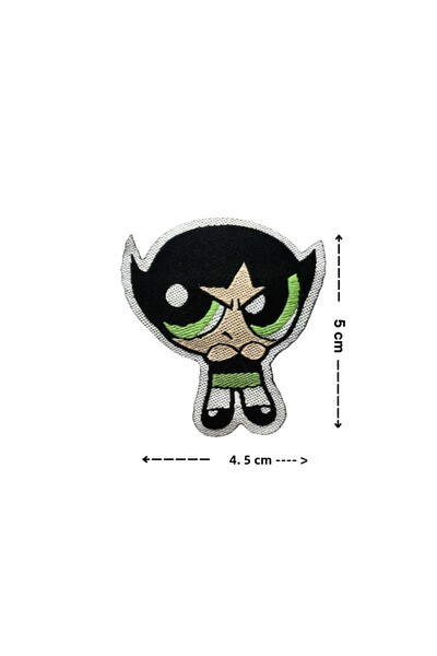 Megas Etiket Iron-On Adhesive Powerpuff Girls Set of 3 Woven Rigging/Patch